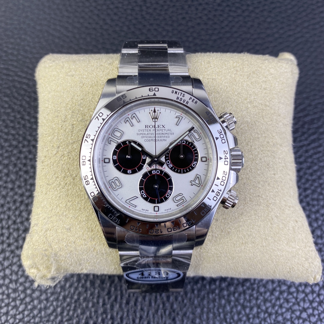 Rolex Cosmograph Daytona 116509 White Arabic Dial White Gold 40MM Mens Replica Watch
