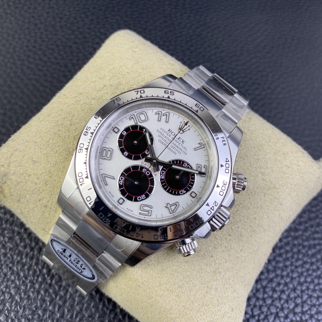 Rolex Cosmograph Daytona 116509 White Arabic Dial White Gold 40MM Mens Replica Watch