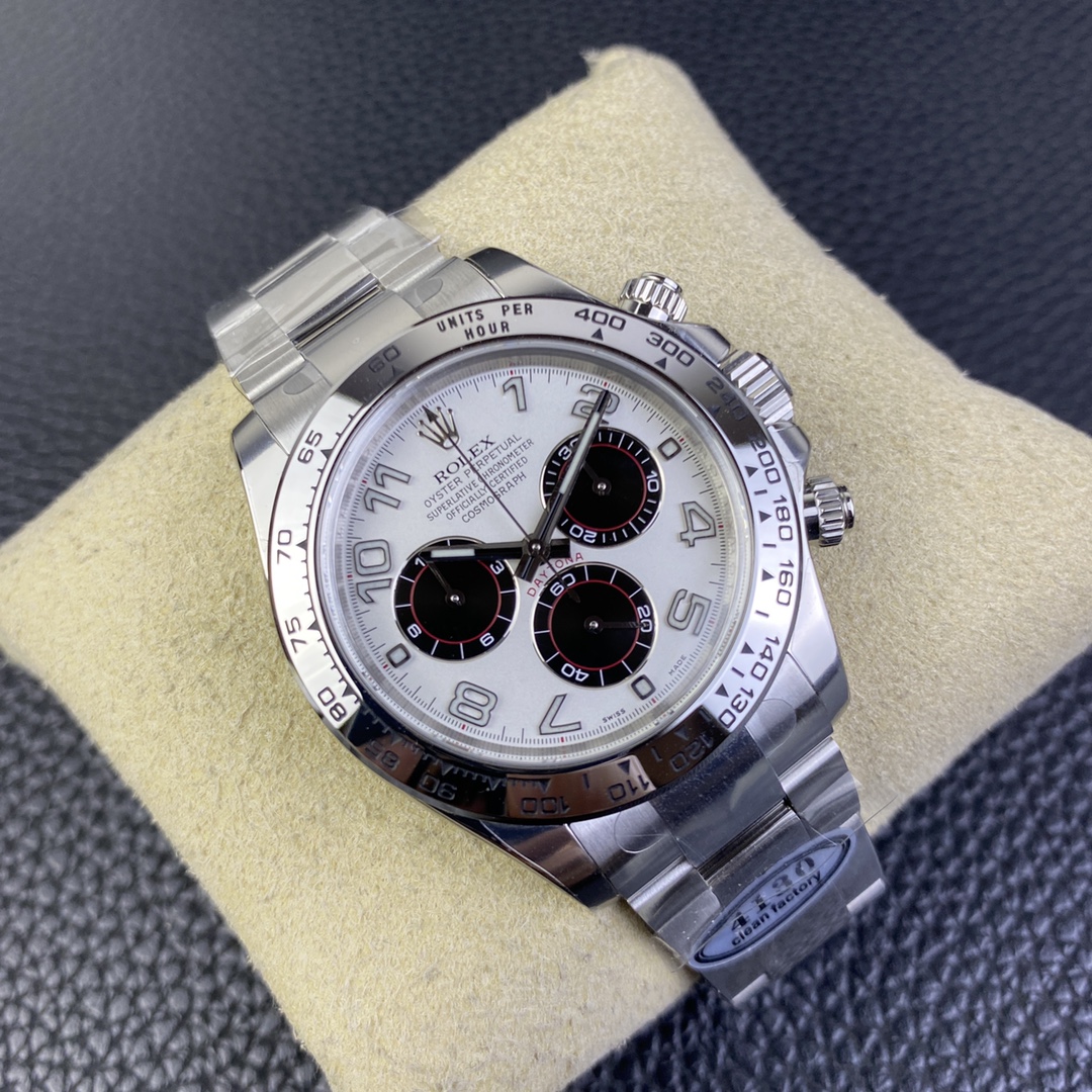 Rolex Cosmograph Daytona 116509 White Arabic Dial White Gold 40MM Mens Replica Watch
