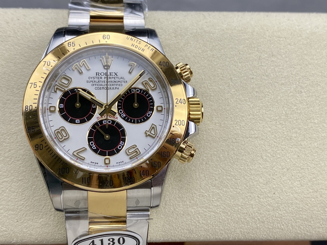Rolex Daytona 116523 White Arabic Panda Dial 40mm Mens Replica Watch