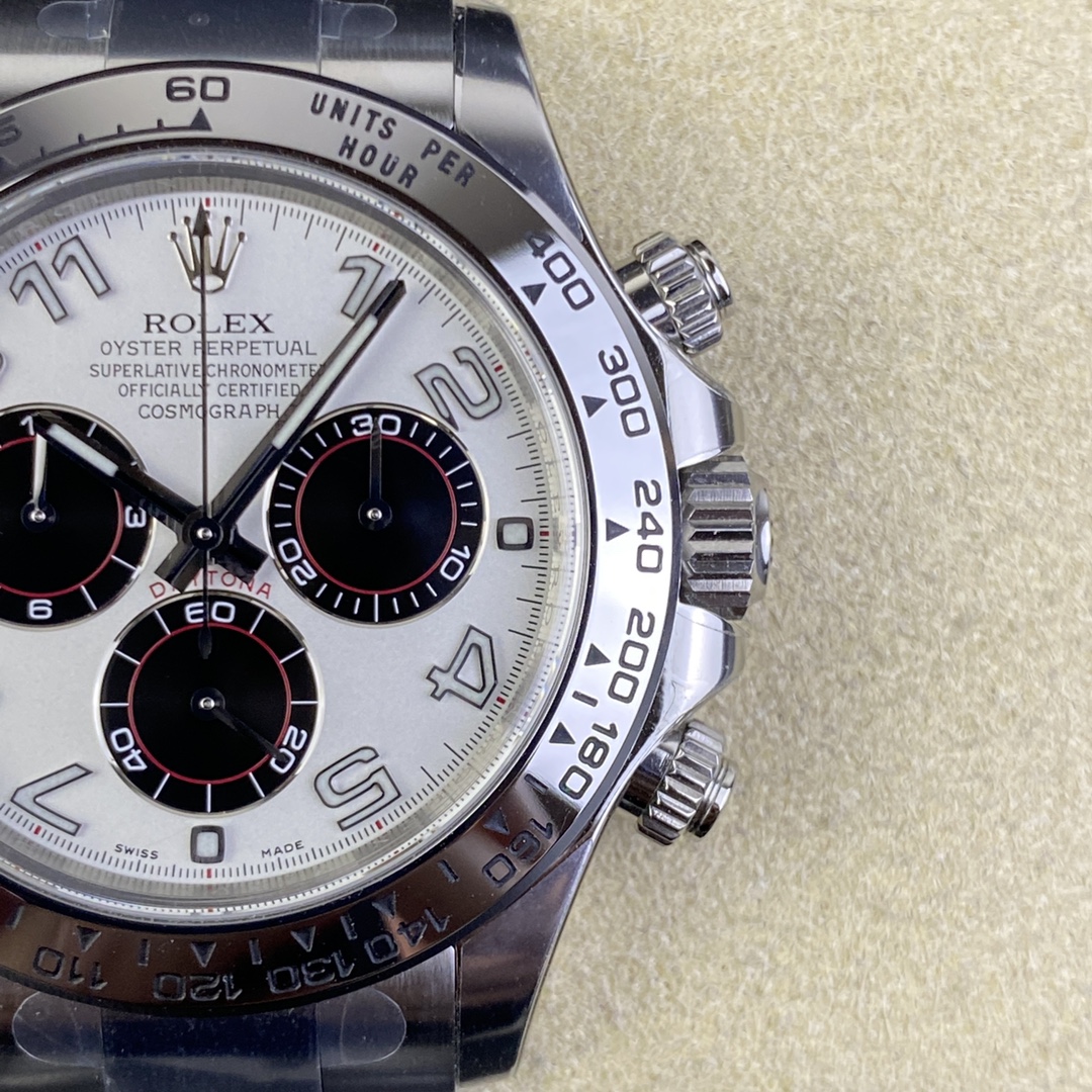 Rolex Cosmograph Daytona 116509 White Arabic Dial White Gold 40MM Mens Replica Watch