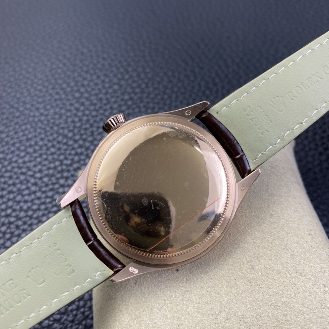 Rolex Cellini Date Rose Gold Silver Crocodile Leather Strap 50515 39mm Mens Replica Watch