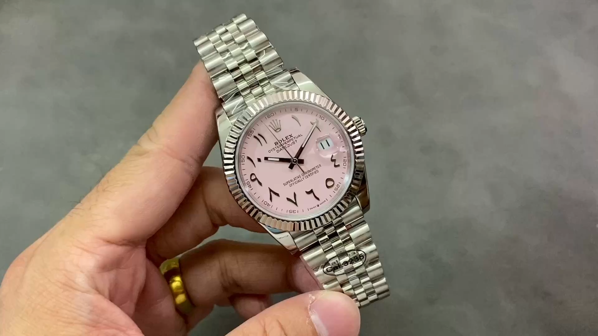 Rolex Datejust Middle Eastern Digital Pink Dial Fluted Bezel M126234