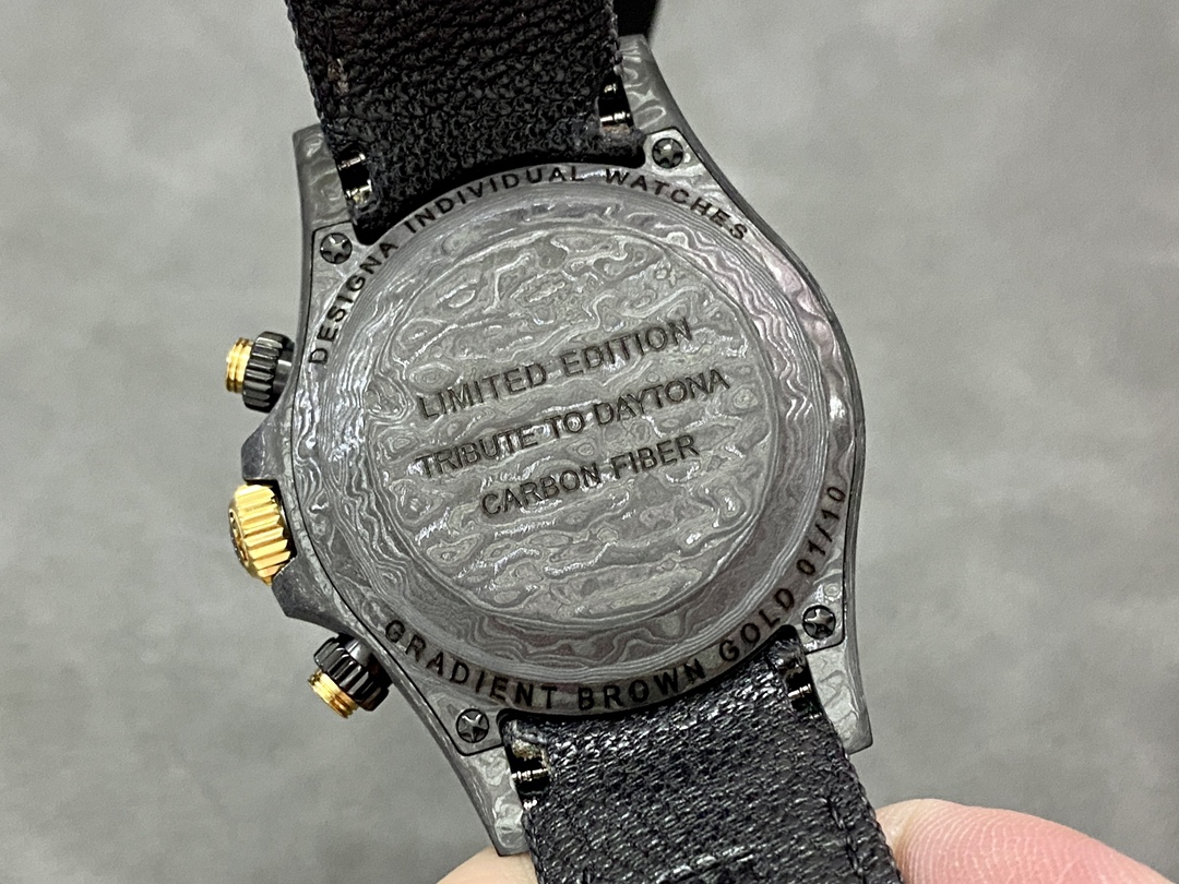 Rolex Daytona 40mm DIW Carbon Case Chocolate Dial Nylon Strap Mens Watch