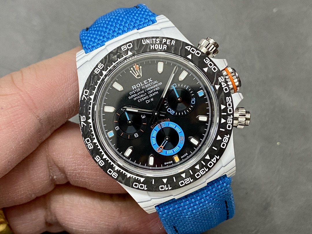 Rolex Daytona Cosmograph Carbon Fiber Luminescent Coating 40mm Nylon Strap Men's Watch