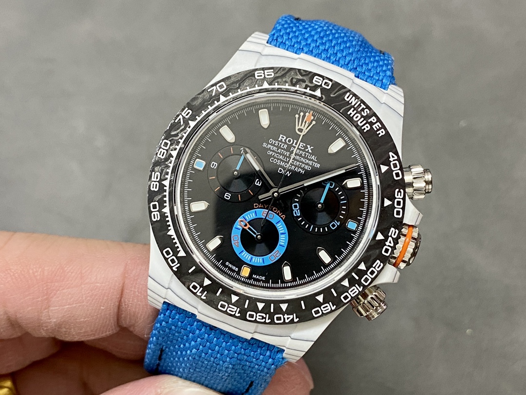 Rolex Daytona Cosmograph Carbon Fiber Luminescent Coating 40mm Nylon Strap Men's Watch