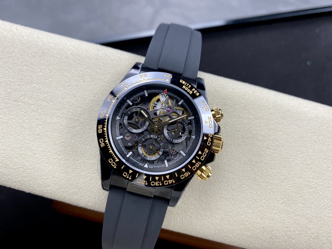 Rolex Daytona Blaken Black 1:1 Mirror Skeleton Dial 40mm Men's Watch
