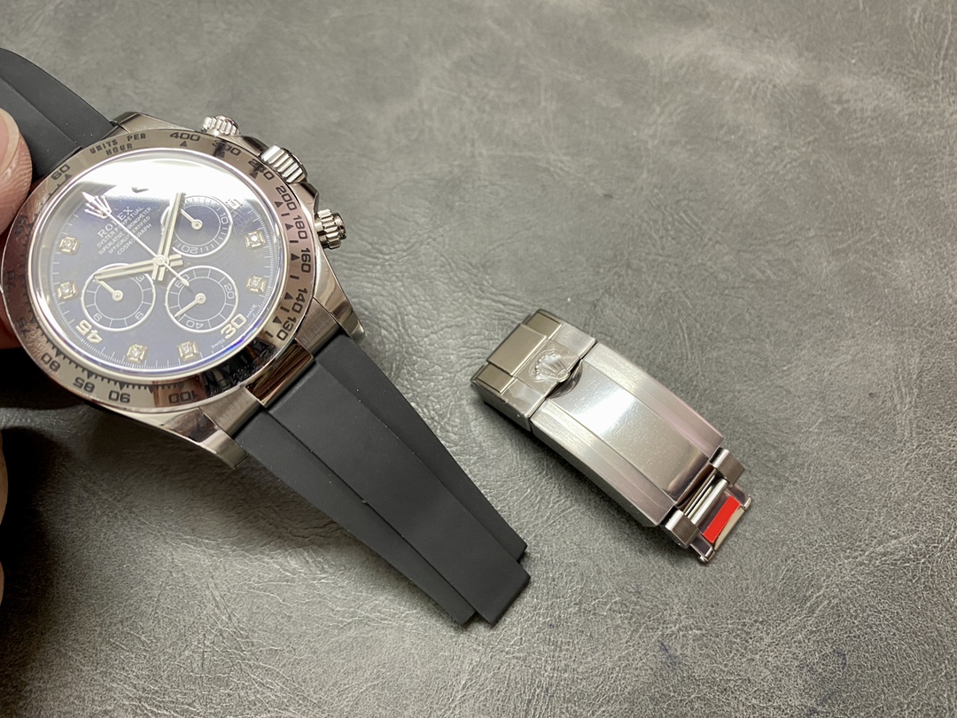 Rolex Daytona 116519 White Gold Blue Garnet Disc Diamond Marking Men's Watch