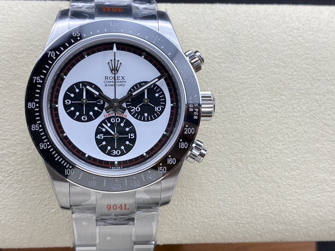 Rolex Cosmograph Daytona 116520 Bamford Paul Newman White Dial Steel 40mm Men's Watch