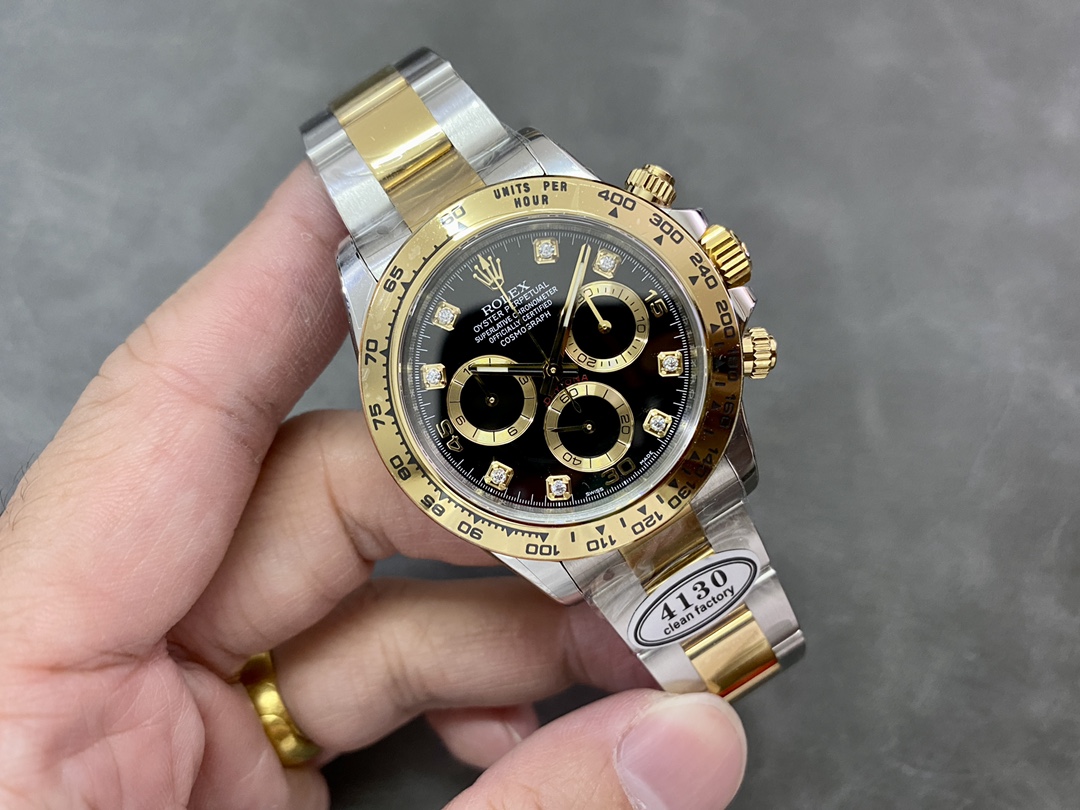 Rolex Daytona Black Dial Two Tone Oyster 116503 40mm Men's Watch