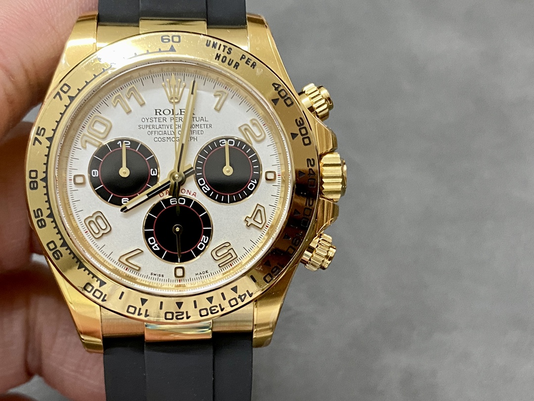 Rolex Cosmograph Daytona Yellow Gold Case Silver Dial 116518 Men's Watch