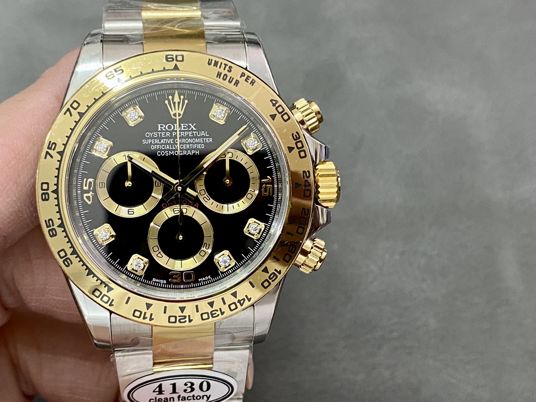 Rolex Daytona Black Dial Two Tone Oyster 116503 40mm Men's Watch