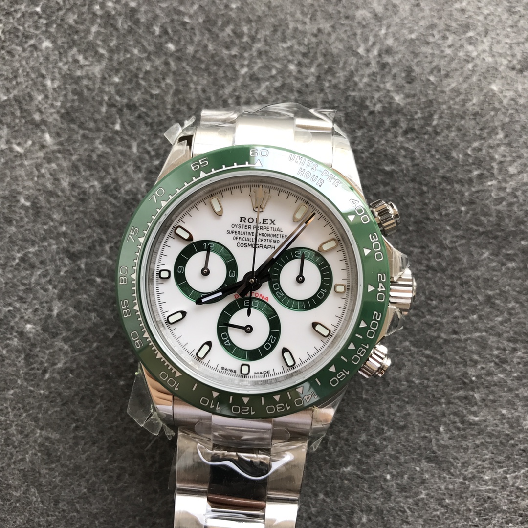 Rolex Daytona Oyster Perpetual 116500LV Green Ceramic Bezel White Dial