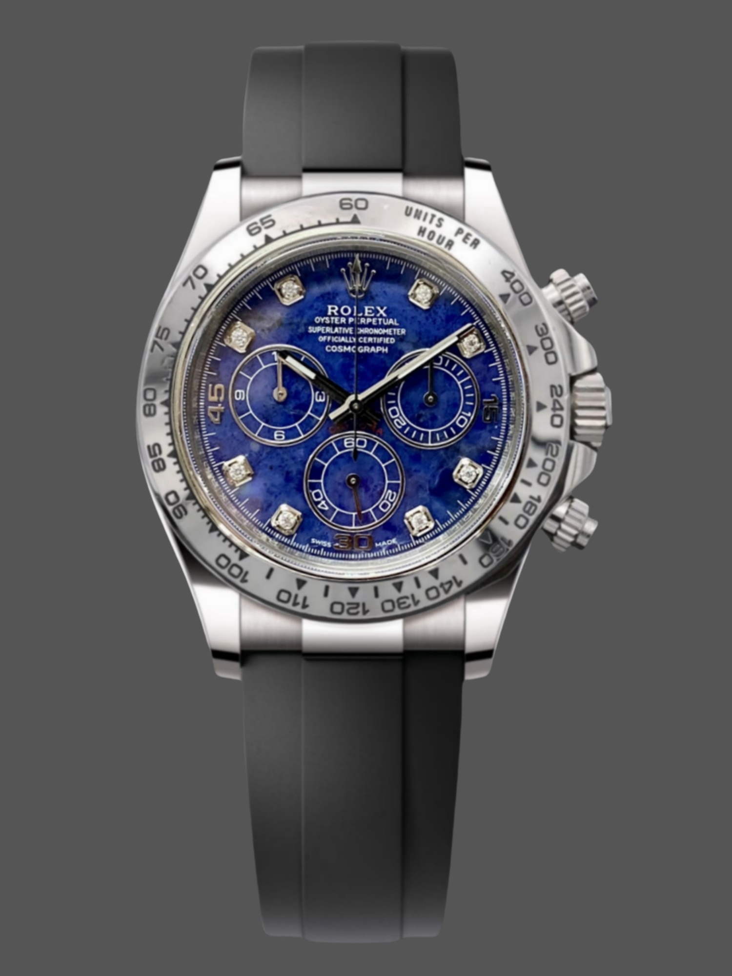 Rolex Daytona 116519 White Gold Blue Garnet Disc Diamond Marking Men's Watch