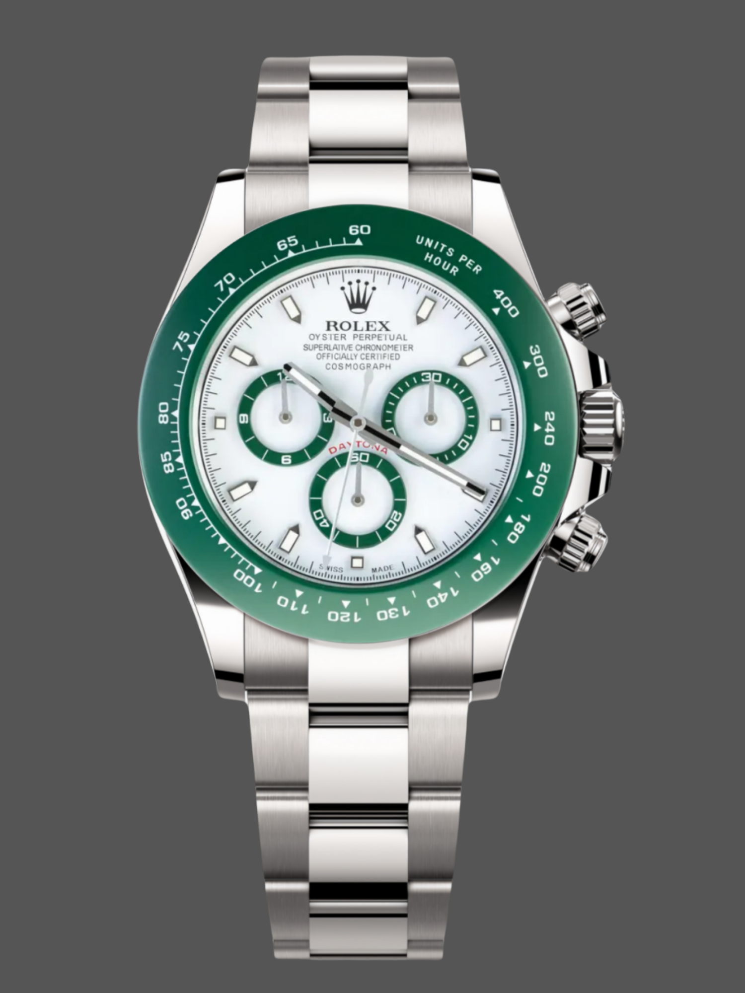Rolex Daytona Oyster Perpetual 116500LV Green Ceramic Bezel White Dial