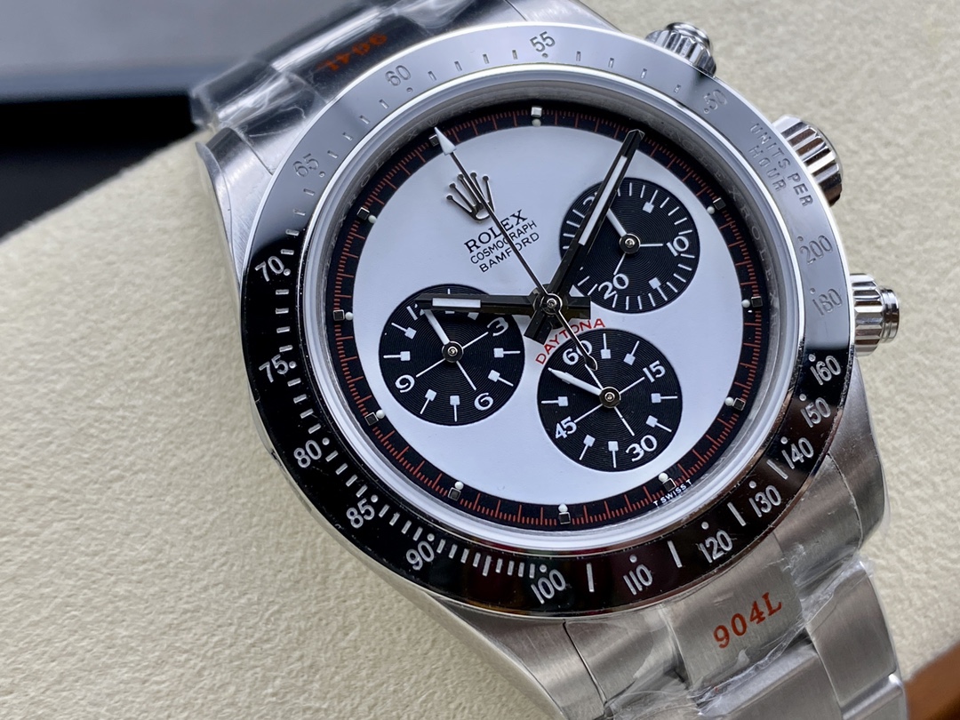 Rolex Cosmograph Daytona 116520 Bamford Paul Newman White Dial Steel 40mm Men's Watch