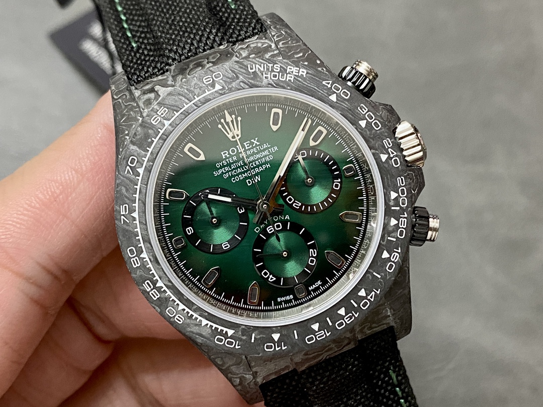 Rolex Cosmograph Daytona DIW Carbon Fiber Green Dial 40mm Men's Watch