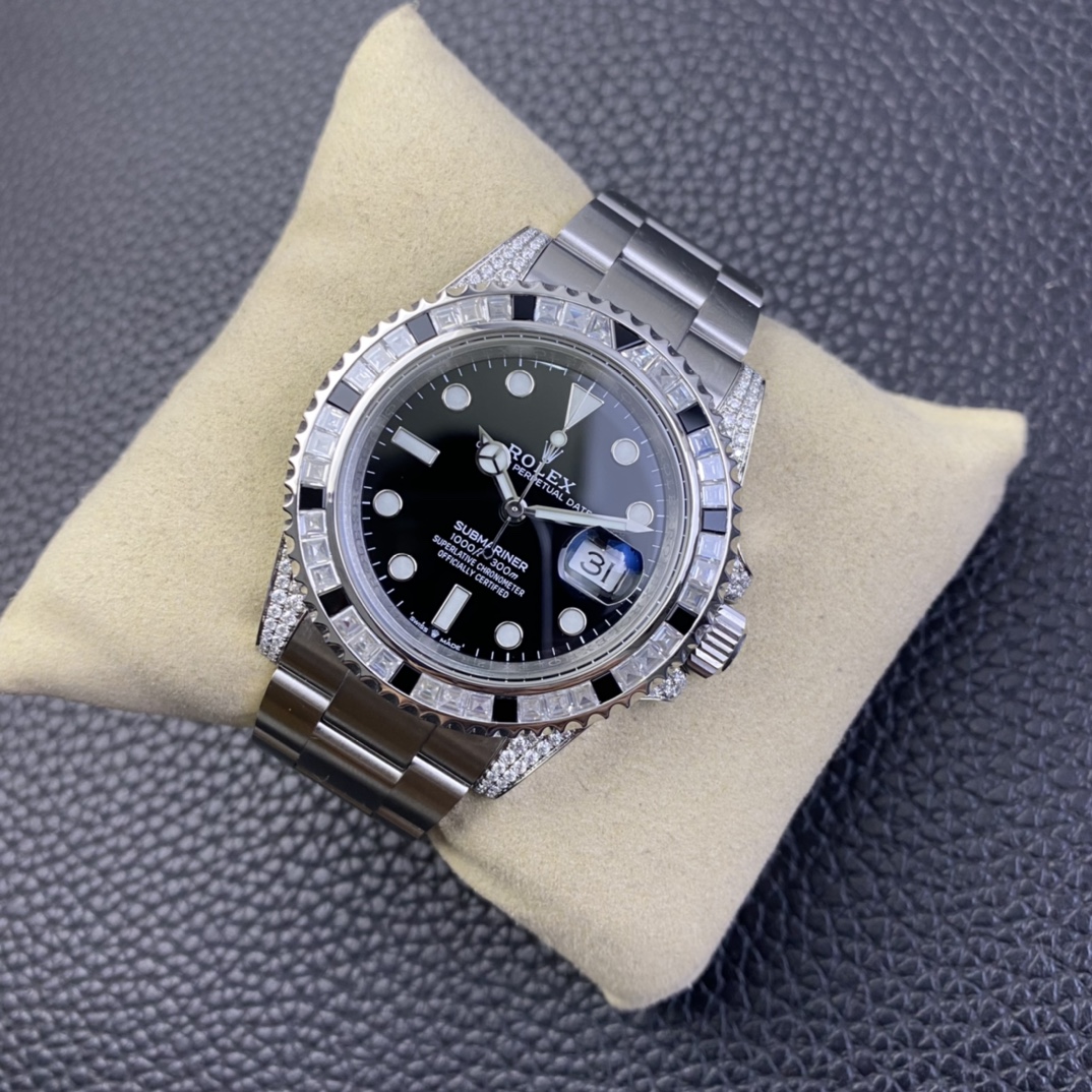 Rolex Submariner 116610 Black Dial Diamond Case 40MM Men's Watch