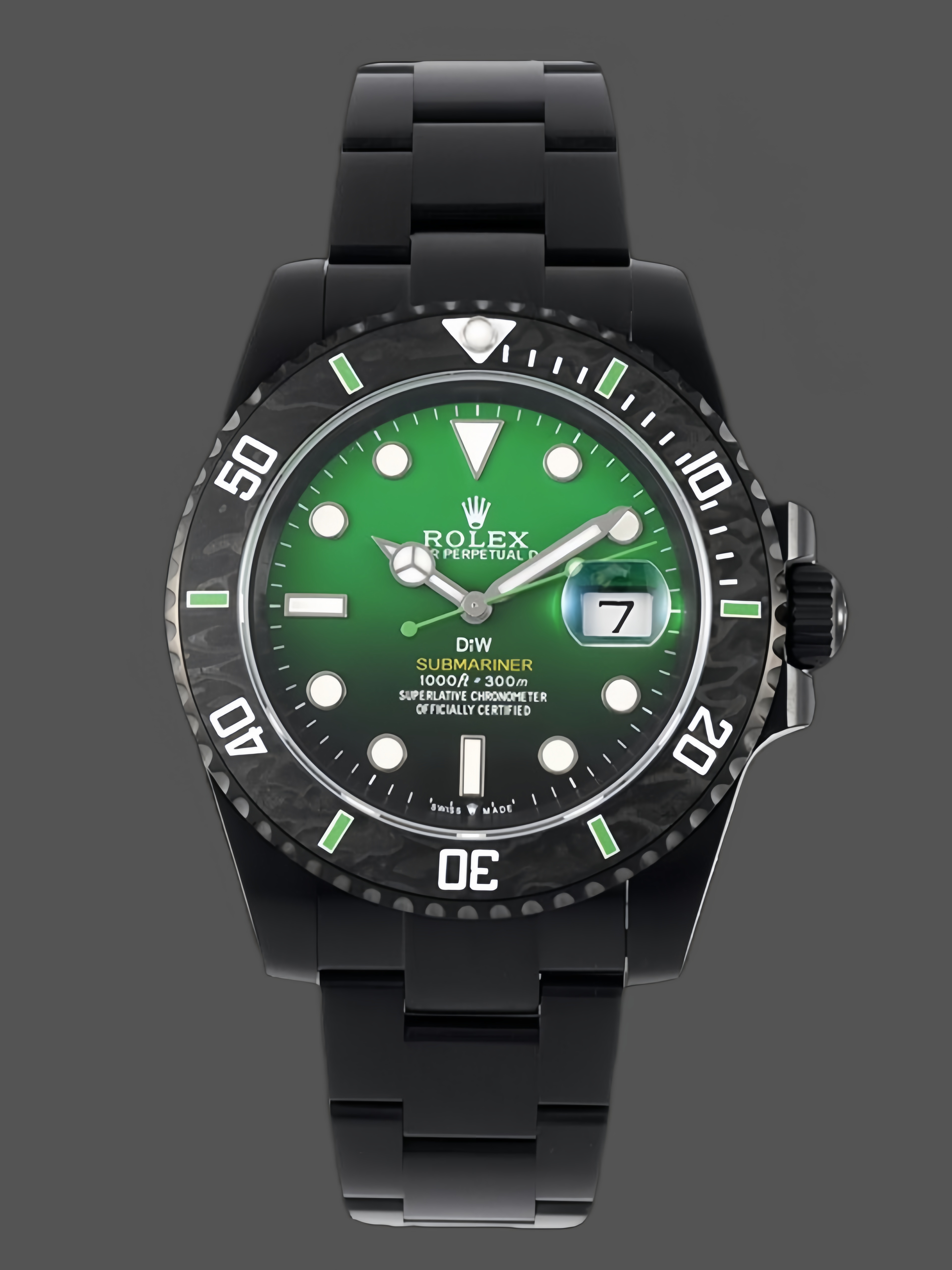 Rolex Submariner 116610LV PVD-DLC Stainless Steel Carbon Fiber Bezel Green Dial