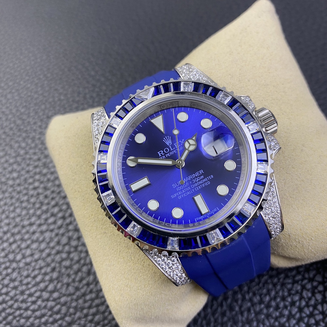 Rolex Submariner 116610 Diamond Case Blue Dial 40MM Men's Watch