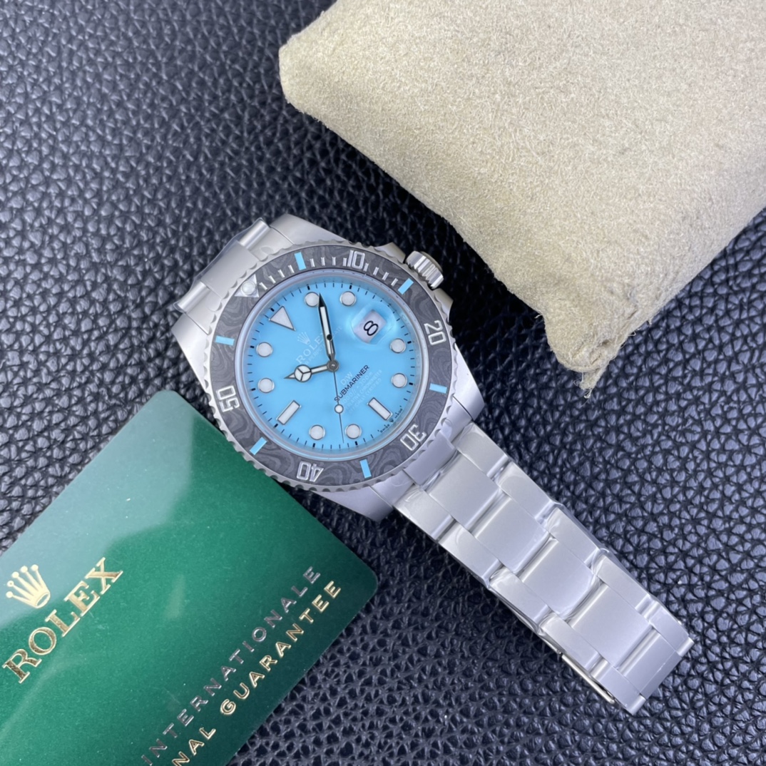 Rolex Submariner Sandblasted DIWF Edition Carbon Bezel Tiffany Ice Blue Dial