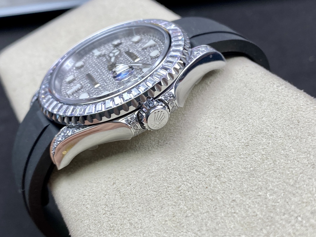 Rolex Yacht Master 226679TBR White Gold 42mm Baguette Diamond Watch