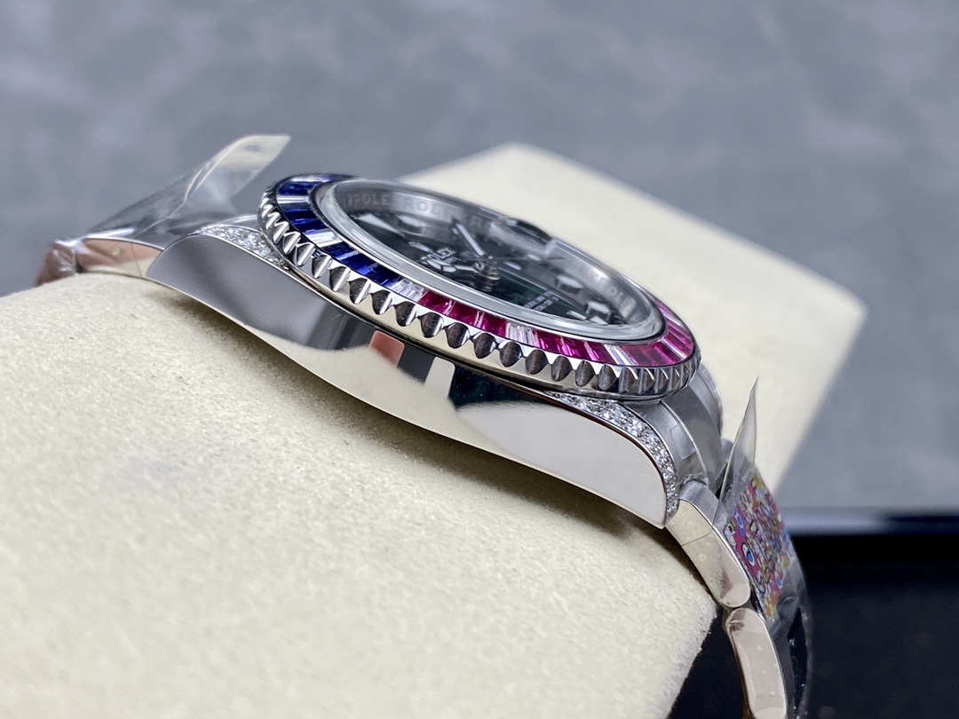 Rolex GMT Master II 126710BLRO Black Dial Diamond Case 40MM Men's Watch