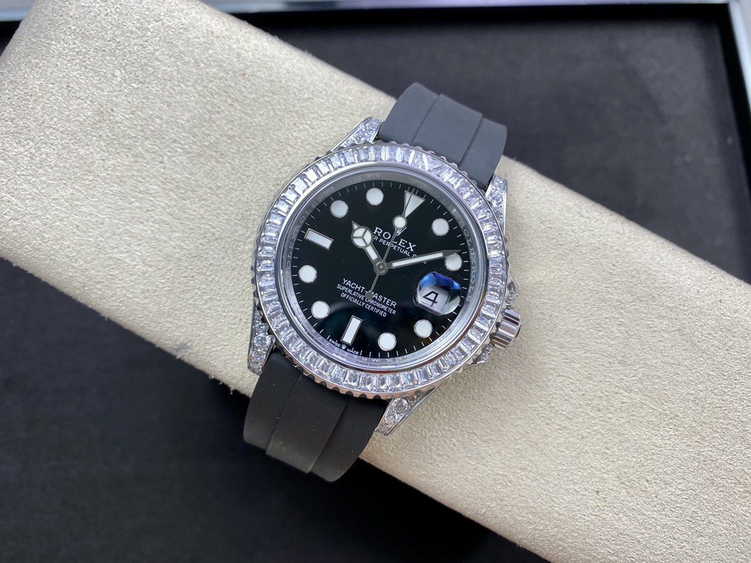 Rolex Yacht Master White Gold 42mm 226679TBR Bagutte bezel Black Dial
