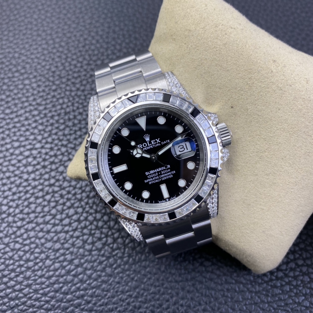 Rolex Submariner 116610 Black Dial Diamond Case 40MM Men's Watch