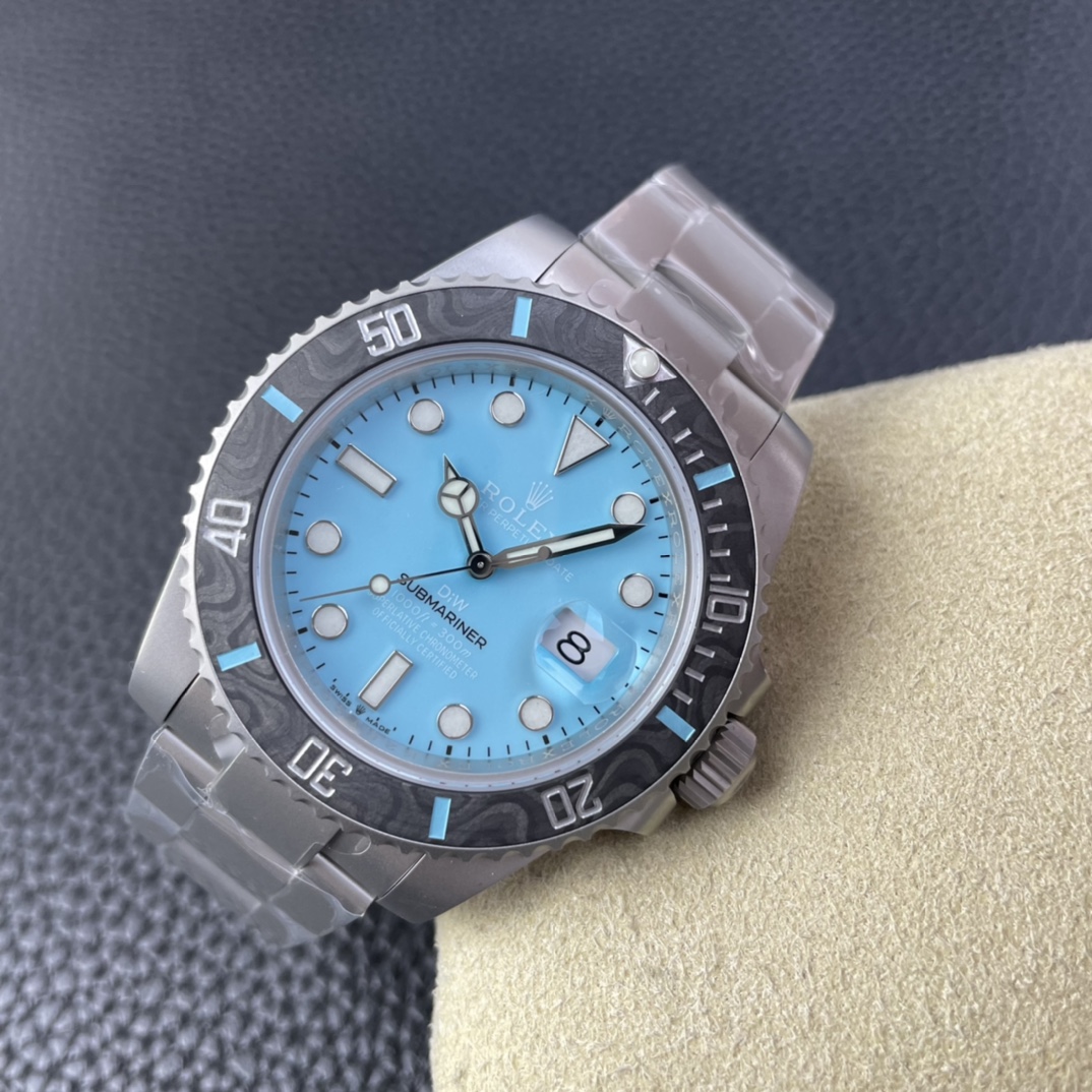 Rolex Submariner Sandblasted DIWF Edition Carbon Bezel Tiffany Ice Blue Dial