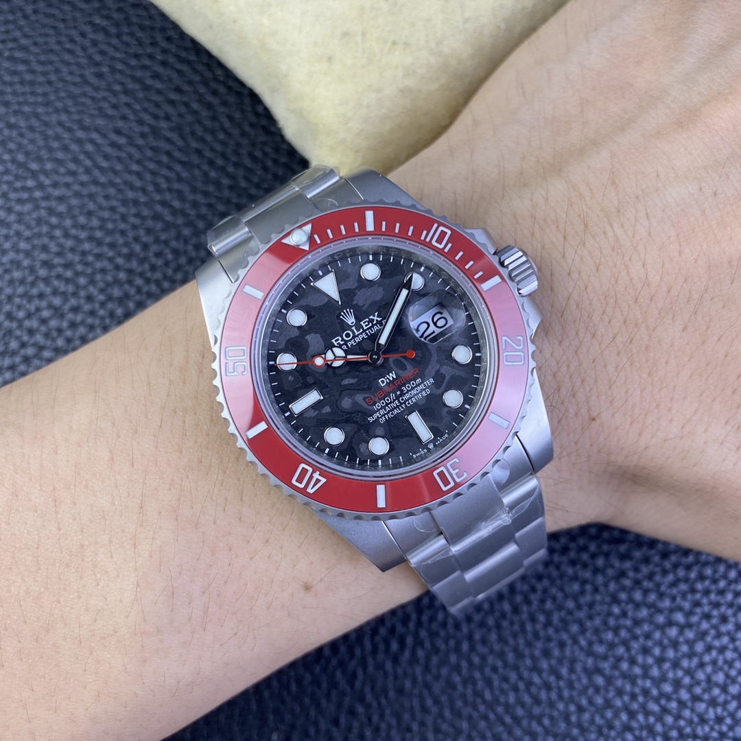 Rolex Submariner DIW Persimmon Orange Black Dial Ceramic Red Bezel 116610LN