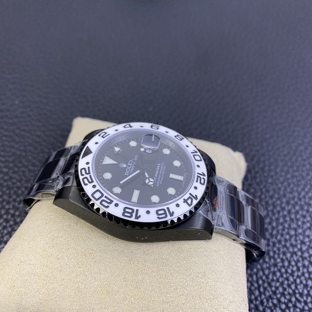 Rolex GMT Master II Black PVD/DLC Coated Black Dial Stainless Steel 16710 Men's Watch