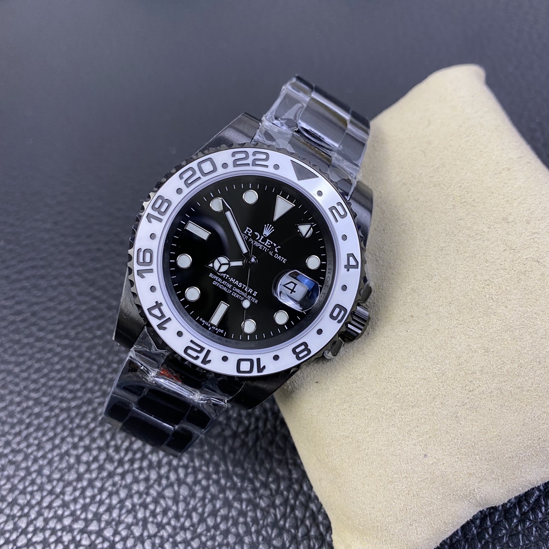 Rolex GMT Master II Black PVD/DLC Coated Black Dial Stainless Steel 16710 Men's Watch