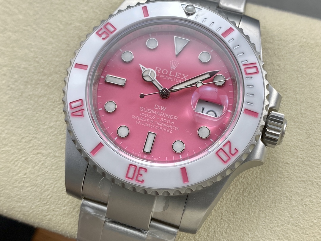 Rolex DIW Submariner Date 116610 Limited Edition Full 904L Pink Dial 40mm