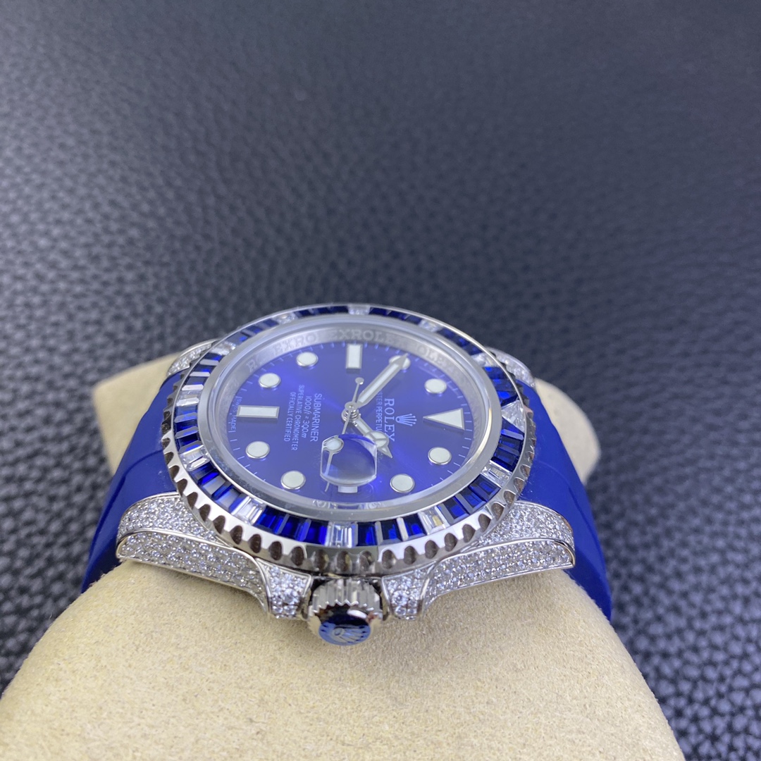 Rolex Submariner 116610 Diamond Case Blue Dial 40MM Men's Watch