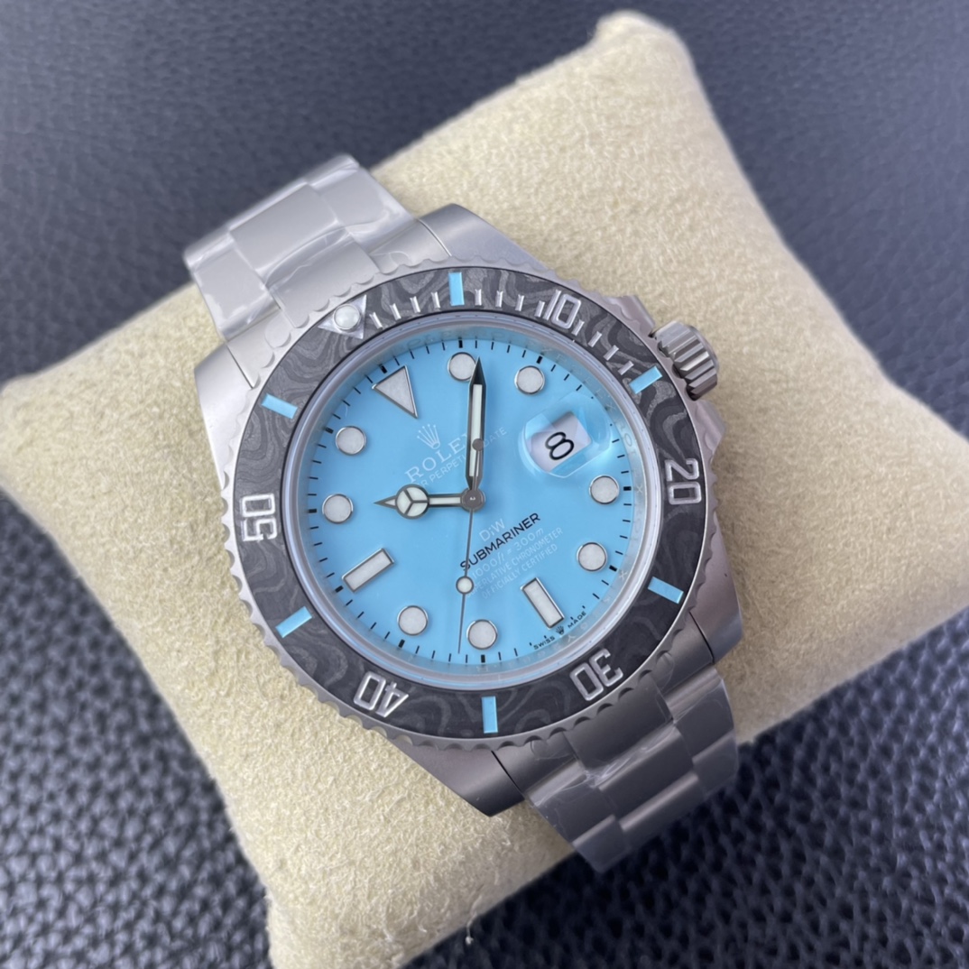 Rolex Submariner Sandblasted DIWF Edition Carbon Bezel Tiffany Ice Blue Dial