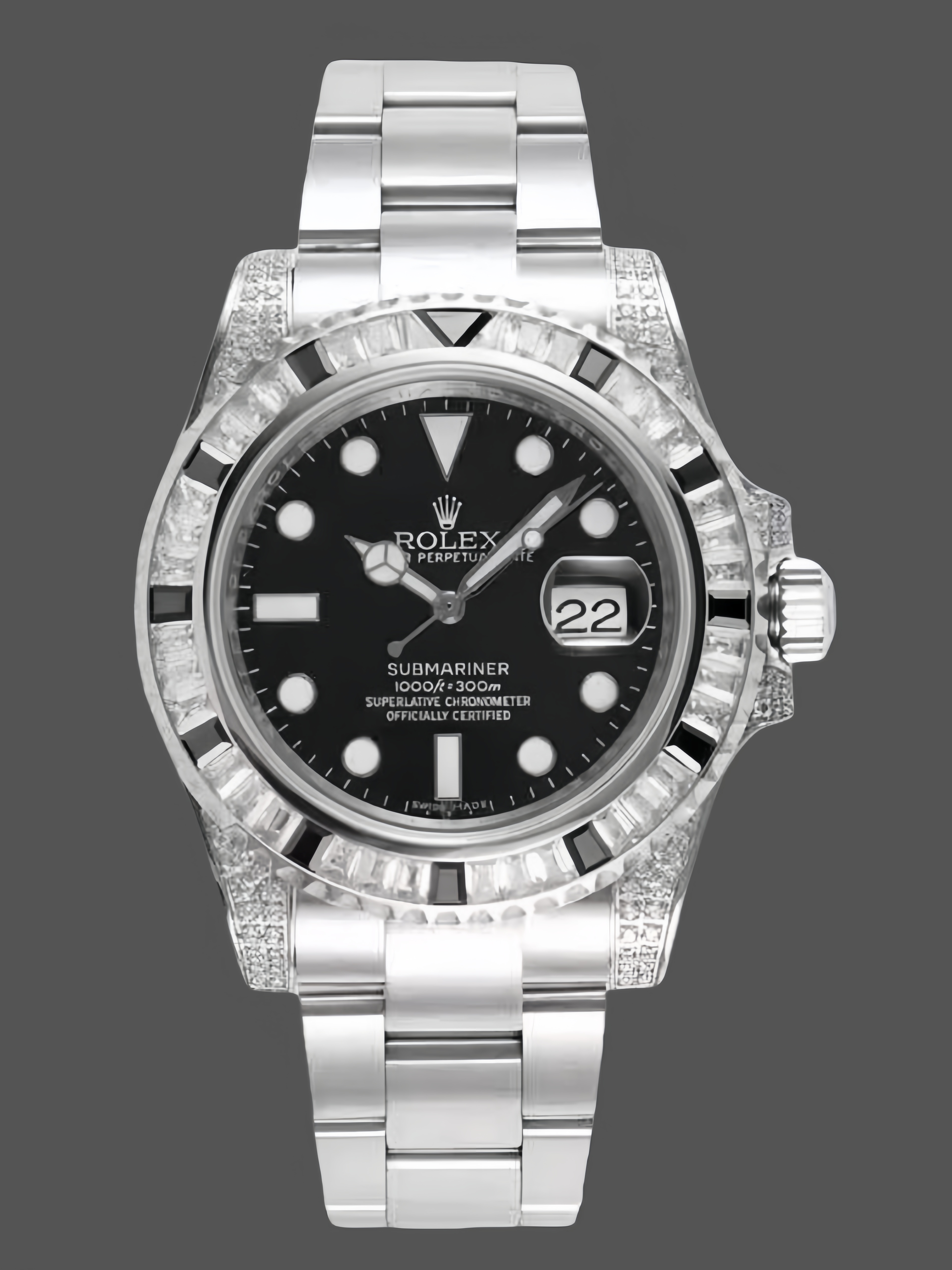 Rolex Submariner 116610 Black Dial Diamond Case 40MM Men's Watch