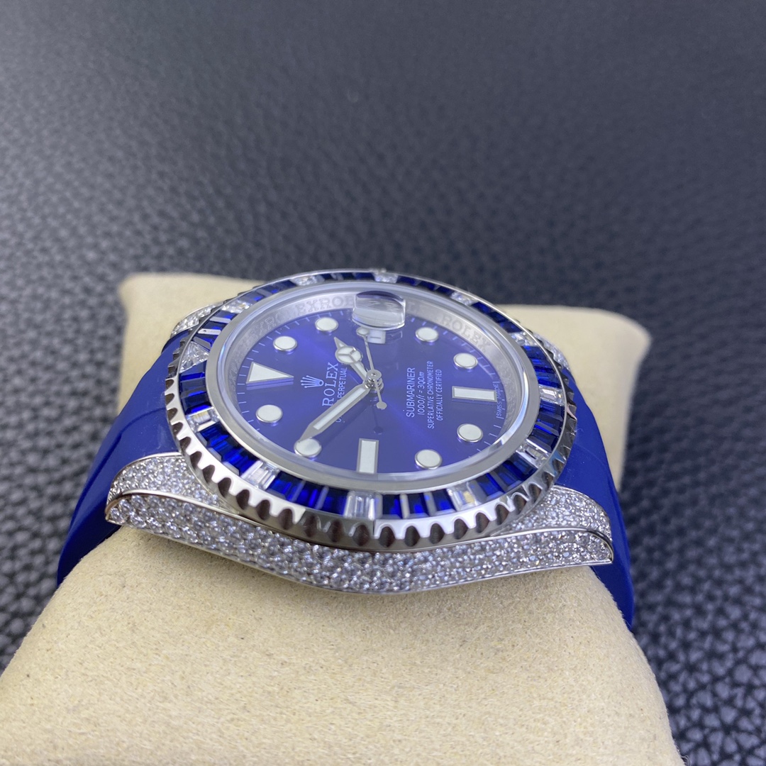 Rolex Submariner 116610 Diamond Case Blue Dial 40MM Men's Watch