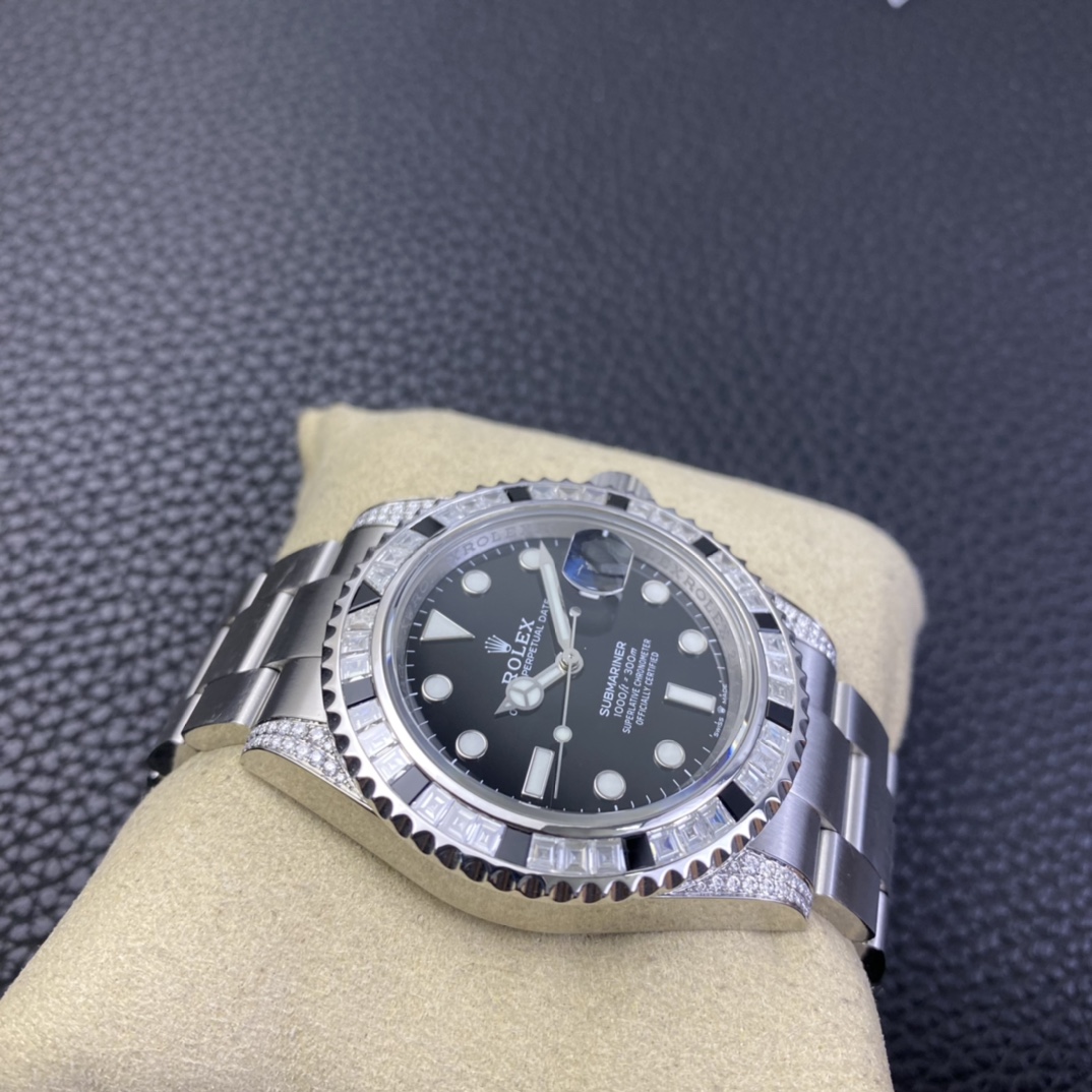 Rolex Submariner 116610 Black Dial Diamond Case 40MM Men's Watch