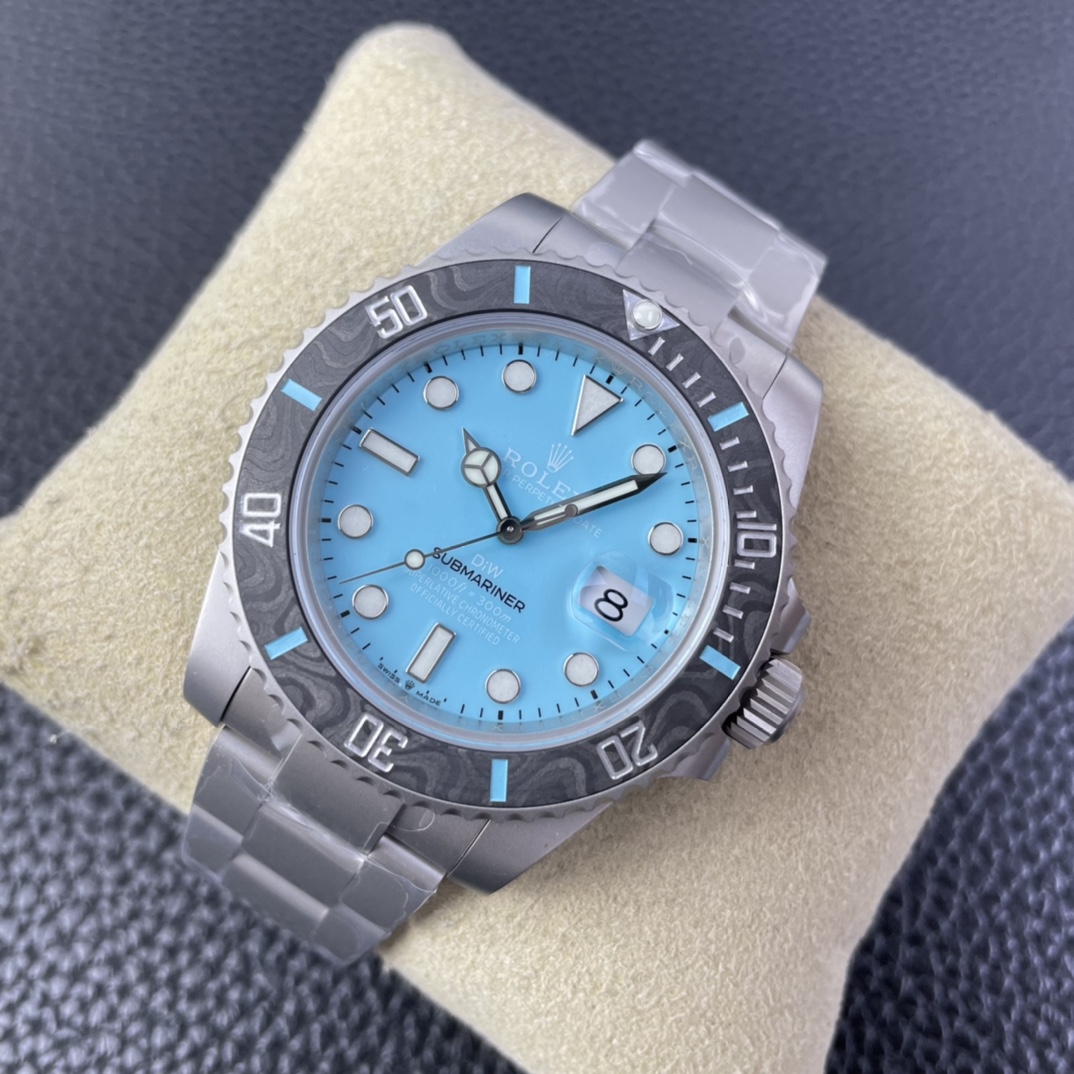Rolex Submariner Sandblasted DIWF Edition Carbon Bezel Tiffany Ice Blue Dial