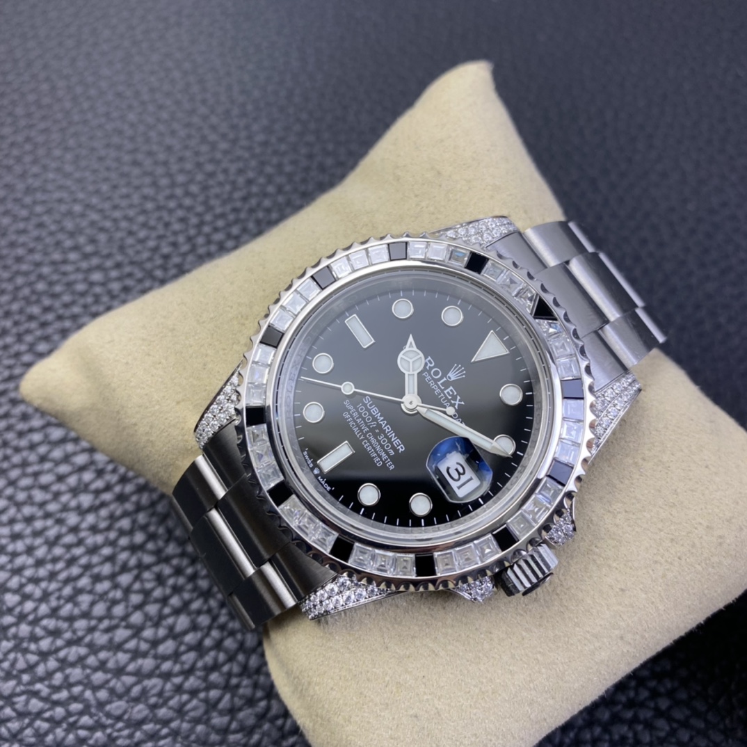 Rolex Submariner 116610 Black Dial Diamond Case 40MM Men's Watch