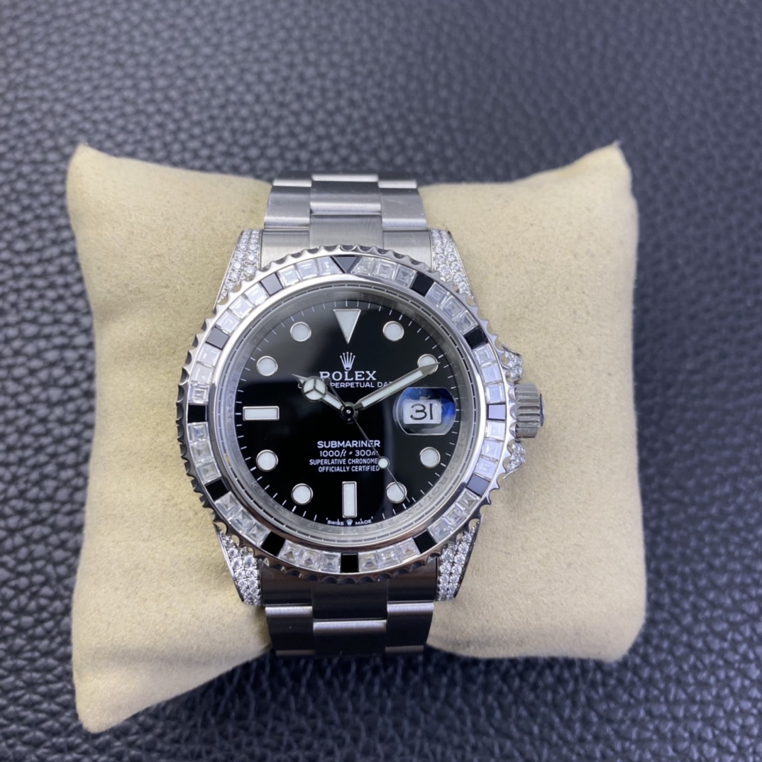 Rolex Submariner 116610 Black Dial Diamond Case 40MM Men's Watch