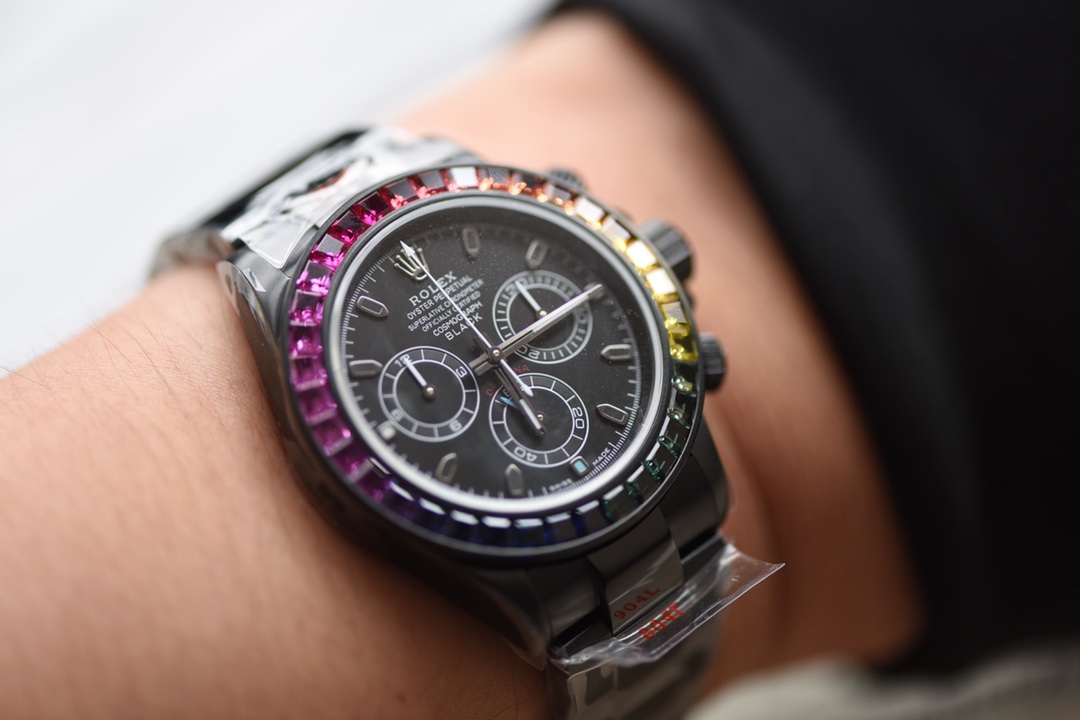 Rolex Rainbow Daytona 116520 DLC-PVD 40mm Black Men's watch