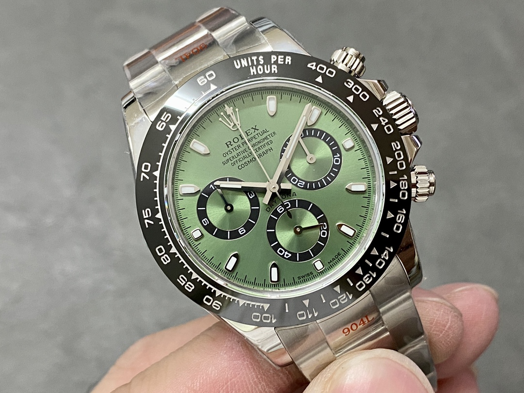 Rolex Daytona Platinum Green Dial Ceramic Bezel LNIB 126506 40mm Stainless Steel Men's Watch