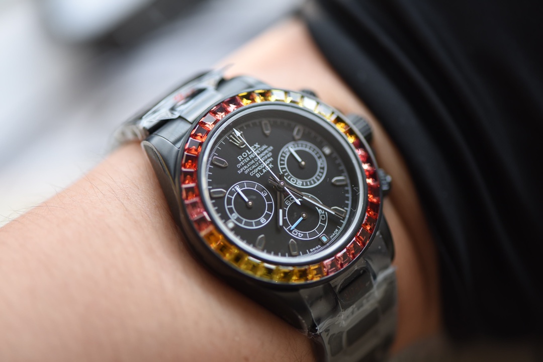 Rolex Rainbow Daytona 116520 DLC-PVD 40mm Black Men's watch