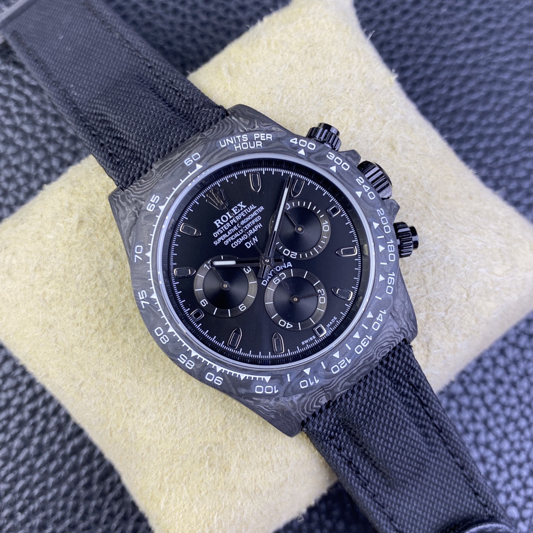 Rolex Daytona DIW Black Carbon Case Black Dial Nylon Strap 40mm Limited Edition