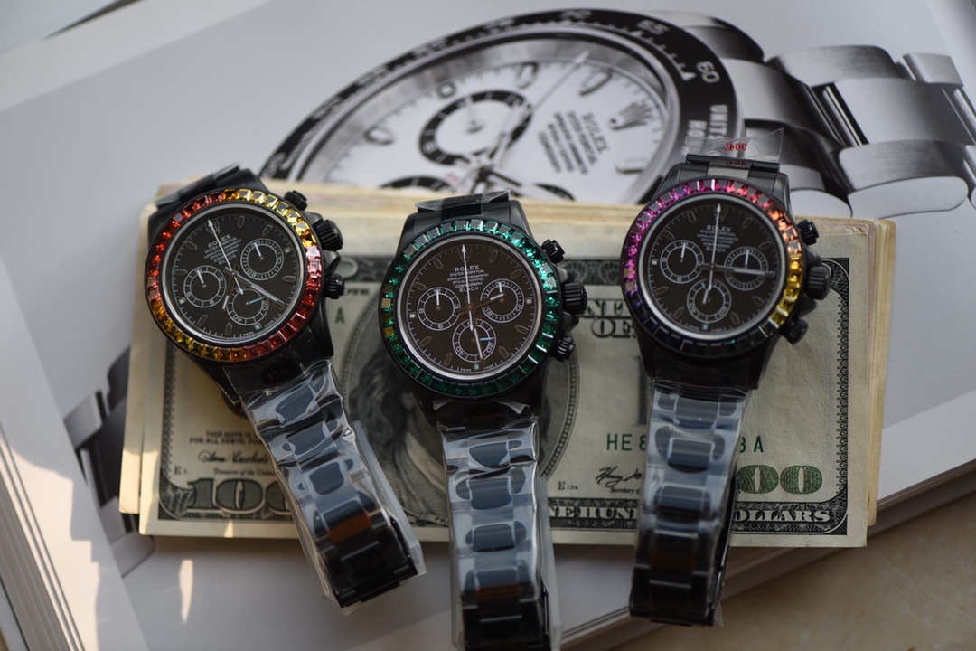 Rolex Rainbow Daytona 116520 DLC-PVD 40mm Black Men's watch