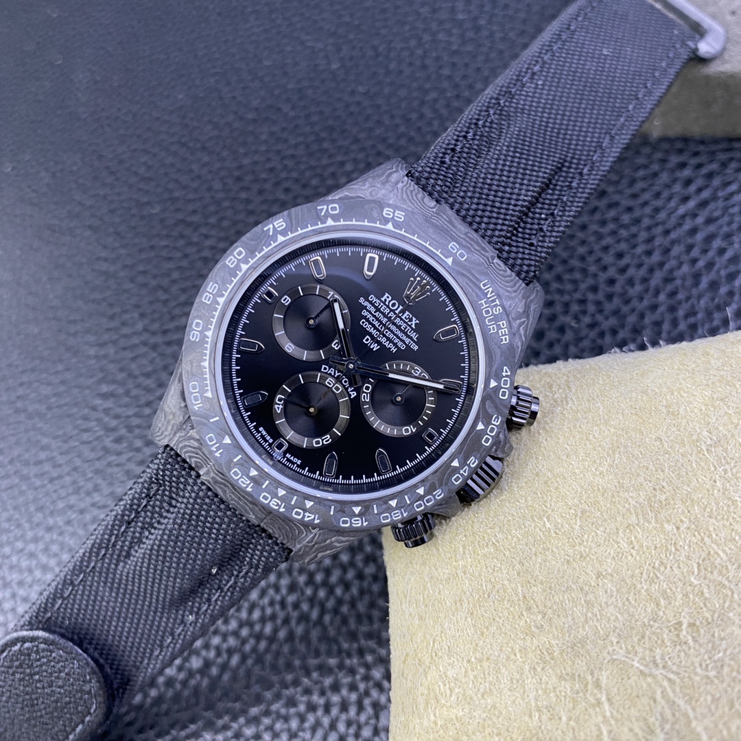 Rolex Daytona DIW Black Carbon Case Black Dial Nylon Strap 40mm Limited Edition