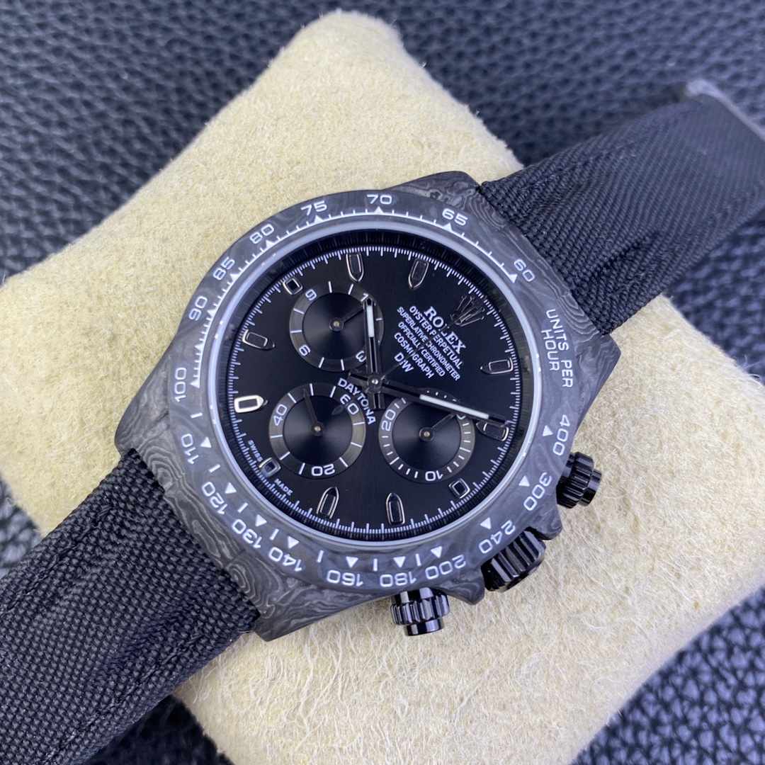 Rolex Daytona DIW Black Carbon Case Black Dial Nylon Strap 40mm Limited Edition