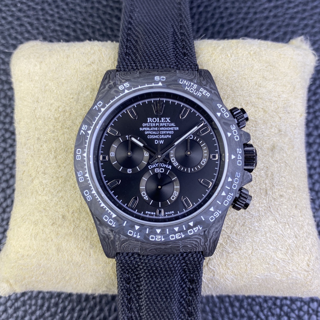 Rolex Daytona DIW Black Carbon Case Black Dial Nylon Strap 40mm Limited Edition